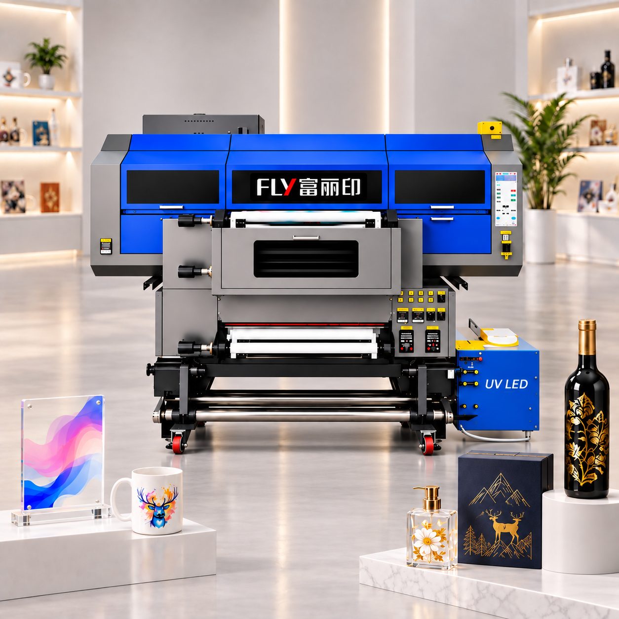 FLY-6504U PLUS UV DTF水晶标打印机产品展示